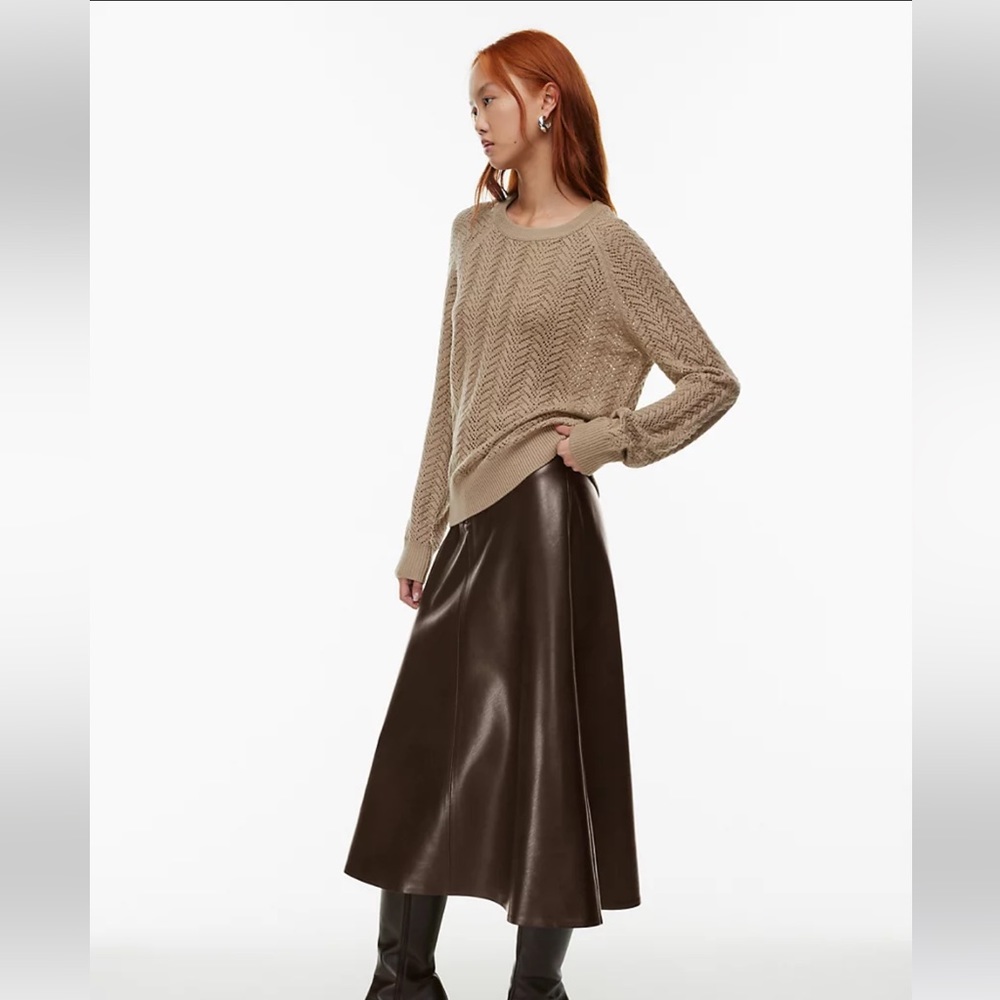 NWOT Aritzia Arbor Sweater 100% Merino Wool Gold Camel Size S Wilfred